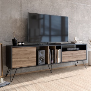 TV-konzol, Mistico, diófa, 180x58.7x35.5 cm