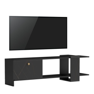 TV-szekrény, Standi, Fekete, 120x25x36,8 cm