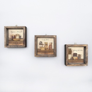 Vászonkép szett, 3 darabos, UKZM004, többszínű, 15x15x0.0 cm