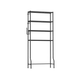 WC vagy mosógép fölé helyezhető polc, Songmics, fekete, 83x30x179 cm - Img 1