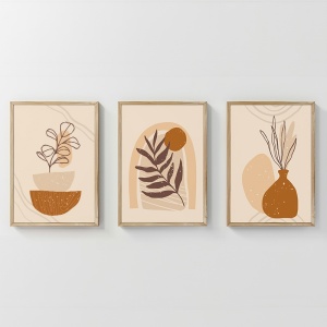 3 darabos keretes kép szett, Zephy, többszínű, 33x1.5x48 cm