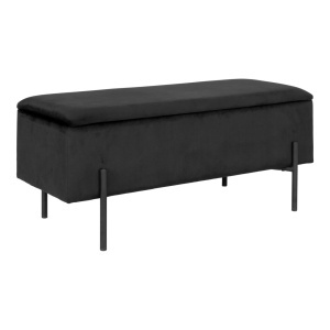 Banca cu spatiu de depozitare Watford, Negru, 36.5x95x43 cm - Img 3