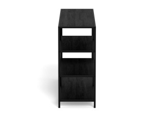 Biblioteca Seaford V1, Negru, 78x114x35 cm - Img 5