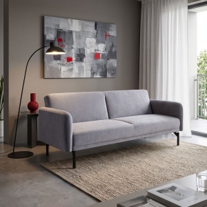 Canapea extensibila Veluto, Antracit, 85x197x83 cm