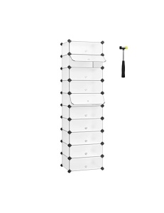 Cipőtároló állvány 10 rekesszel, Songmics, LPC10W, 20 pár, 40x30x17 cm
