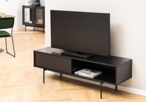 Comoda TV Angus, Negru, 44.5x140x40 cm - Img 4