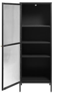 Dulap cu vitrina BRONCO, Negru, 40x160x58 cm - Img 2