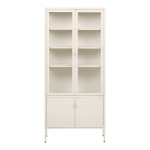 Dulap vitrina Brisbane, Alb pal, 35x80x180 cm - Img 5