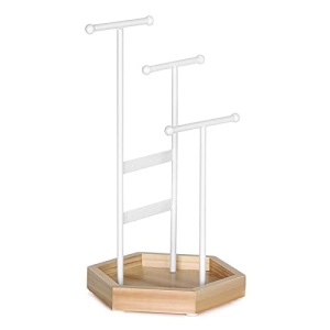 Ékszertartó állvány, Songmics, natúr-fehér, 20.5x18x36 cm - Img 7