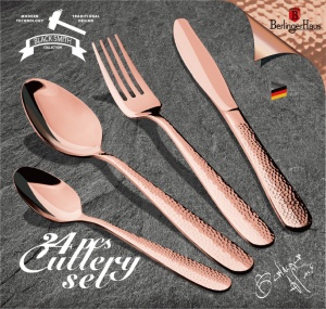 Evőeszközkészlet szett 24 darabos, tükör, rose gold - Img 5