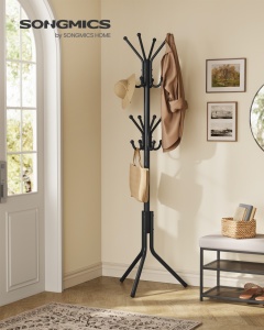 Fa formájú fogas, Alan Songmics, fekete, 48x43x175 cm - Img 2