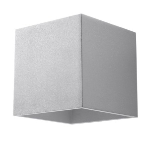 Fali lámpa, Quad, szürke, 10x12x10 cm