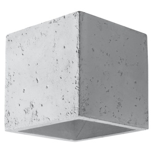 Fali lámpa, Quad, szürke, beton, 10x12x10 cm