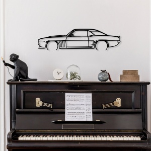 Fém fali kép Chevrolet, fekete, 70x18 cm - Img 2