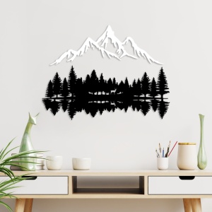 Fém fali kép Nature, fekete, 62x22 cm