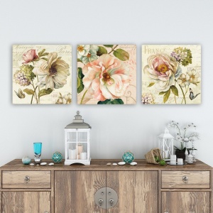 Festmény, 3 darabos, pmdr45, sokszínű, 30x30x3 cm