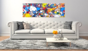 Festmény, Ghost City, 135x45 cm - Img 2