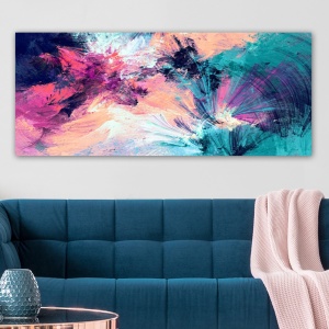 Festmény Rainbow Canvas 5, sokszínű, 50x120 cm