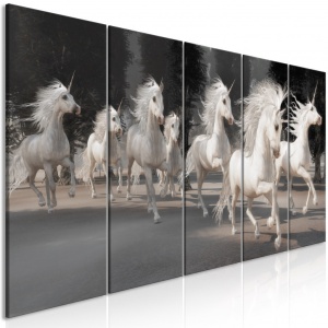 Festmény Unicorns Run (5 részes) Keskeny, 225x90 cm