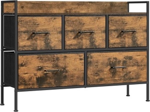 Fiókos szekrény, Songmics, barna, 98.2x29x70 cm