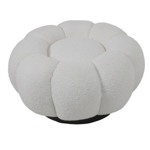Forgófotel puffal, Nester, Pako World, fehér, 98x97x69 cm - Img 6