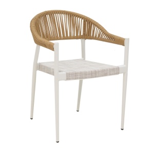 Fotel, Elation, Pako World, fehér, rattan, 56x52x76 cm