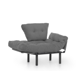 Fotel, Nitta, szürke, 135x70x45 cm - Img 5