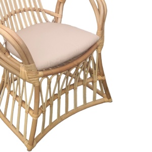 Fotel párnákkal, Boloni, natúr rattan, bézs, 100x67x120 cm - Img 4