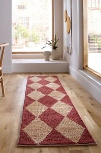 Futószőnyeg, Flair Rugs Effie Diamond, juta, terrakotta, 80x230 cm