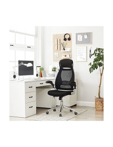 Irodai szék Songmics, fekete, 50x68x126 cm, BCB001A - Img 2