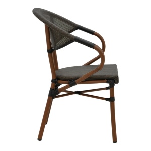 Kerti szék Isaia, fekete, 57x57x83 cm - Img 3