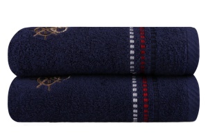 Konyharuha szett 2 darabos, Marina Dark Blue Cipa, 100% pamut, 50x70 cm - Img 3
