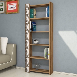 Könyvespolc, City, dió, fehér