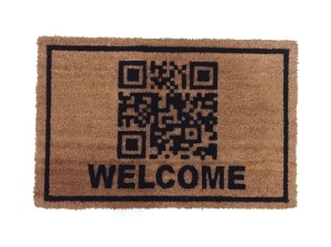 Lábtörlő, kókuszrost, QR, 40x60 cm