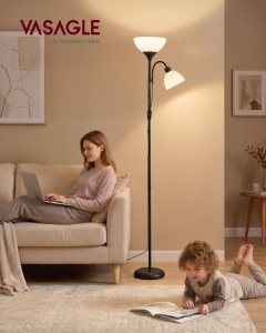 Lampadar LED Lusia, Negru, 38.5x23.5x176 cm