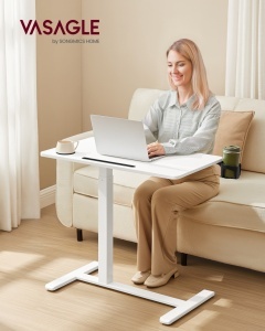 Laptop asztalka, Vasagle, fehér, 80x45x102 cm