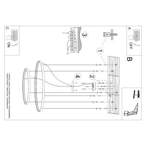 LED-es csillár, Rio 2, 3000K, olíva, 78x78x150 cm - Img 10