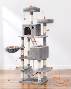 Macska bútorkomplett, Feandrea, fehér, 55x45x165 cm - Img 3