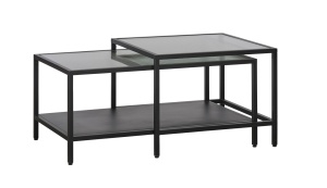 Masuta de cafea BRONCO, Negru, 60-45x45-40x60-90 cm - Img 2
