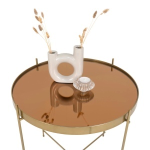 Masuta de cafea Venezia, Auriu, 48x48x48 cm