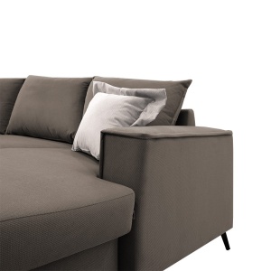 Megfordítható sarokkanapé, Fabulous, textil, mokka-krém, 240x165x95 cm - Img 5