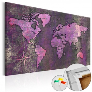 Parafa kép Amethyst Map [Cork Map], 90x60 cm