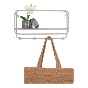 Polita de perete pentru palarii si accesorii Feira, Gri, 15x45x25 cm - Img 4
