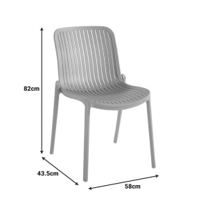 Rakásolható kerti szék, Teragi, fehér, 43.5x58x82 cm - Img 8