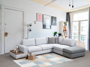 Sarokkanapé, Loop, Szürke, 246x308x85 cm - Img 2