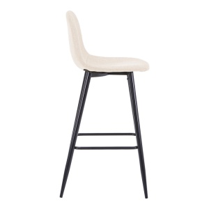 Scaun de bar Bella, Ecru, 41.5x49x98 cm - Img 3