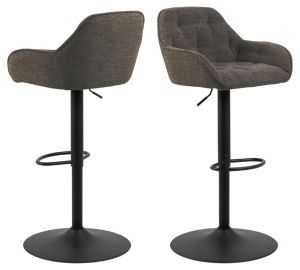 Scaun de bar Brooke, Gri, 109x52x52 cm - Img 3