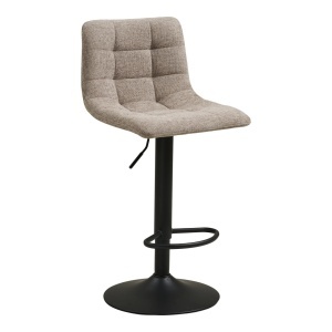 Scaun de bar tapitat Middelfart, Gri deschis, 45x43x88/108 cm - Img 5