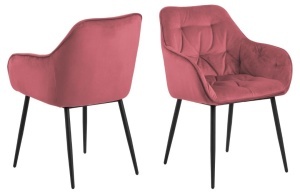 Scaun dining Brooke, Rosu, 83x58x55 cm - Img 3