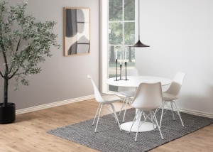 Scaun dining Eris, Alb, 85.5x48.5x54 cm - Img 3